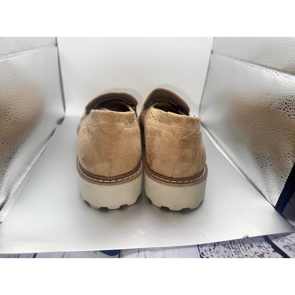 Pierre Dumas Loafers Laser Cut Slip On Comfort Shoes Taupe Size 10 - Picture 6 of 6